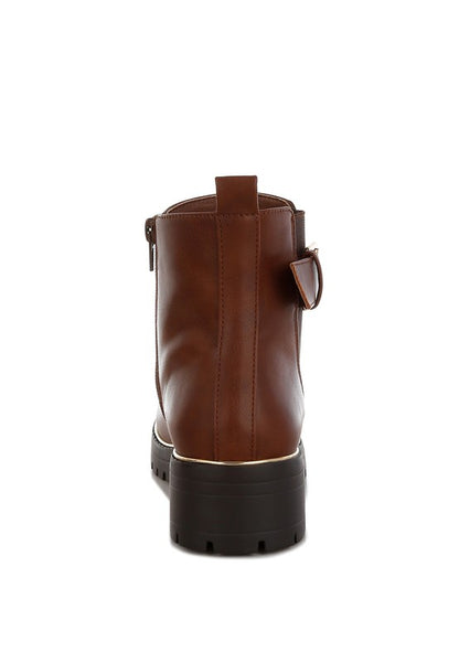 Antorin Chunky Buckle Detail Ankle Boots - Tigbul's Variety Fashion Shop