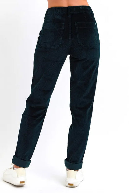 Judy Blue Green High Waist Corduroy Cuffed Jogger Plus Size - Tigbul's Variety Fashion Shop