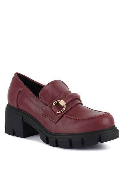 Evangeline Chunky Platform Horsebit Detail Loafers - Tigbuls Variety Fashion
