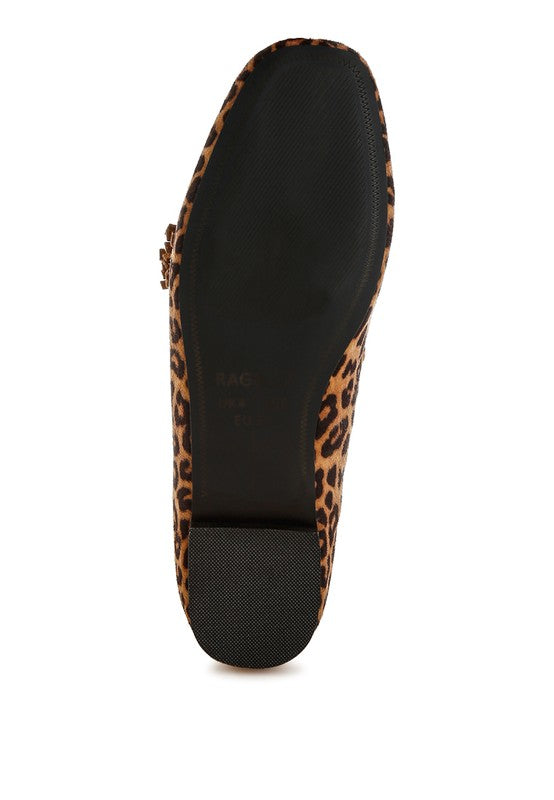 Niloha Studs & Tassels Detail Leopard Loafers - Tigbul's Variety Fashion Shop