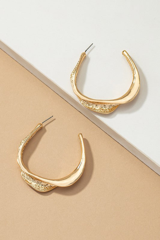 Twisted metal hoop earrings - Tigbul's Variety Fashion Shop