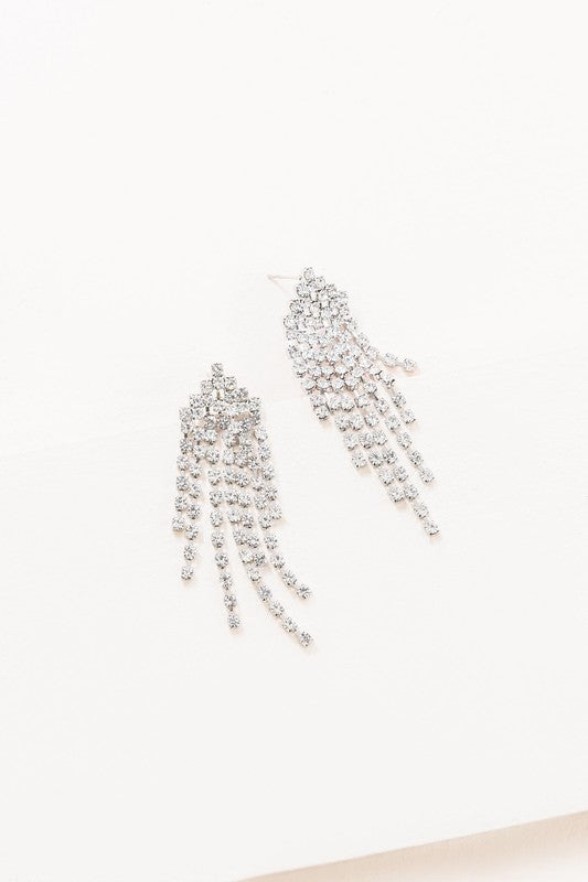 Rhinestone Tassel Earrings - Tigbuls Variety Fashion