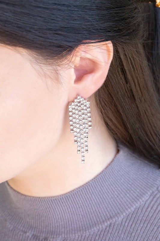 Rhinestone Tassel Earrings - Tigbuls Variety Fashion