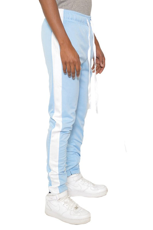 Men's Track Pants with Ankle Zipper and a Solid Side Stripe - Tigbuls Variety Fashion
