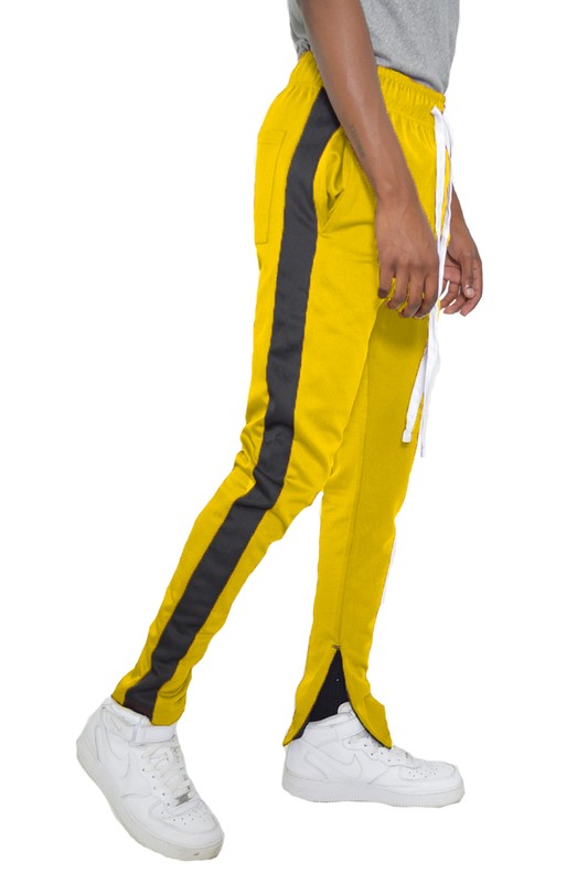 Men's Track Pants with Ankle Zipper and a Solid Side Stripe - Tigbuls Variety Fashion