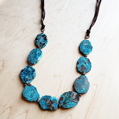 Genuine Ocean Agate Slab Necklace | Tigbuls Variety Fashion