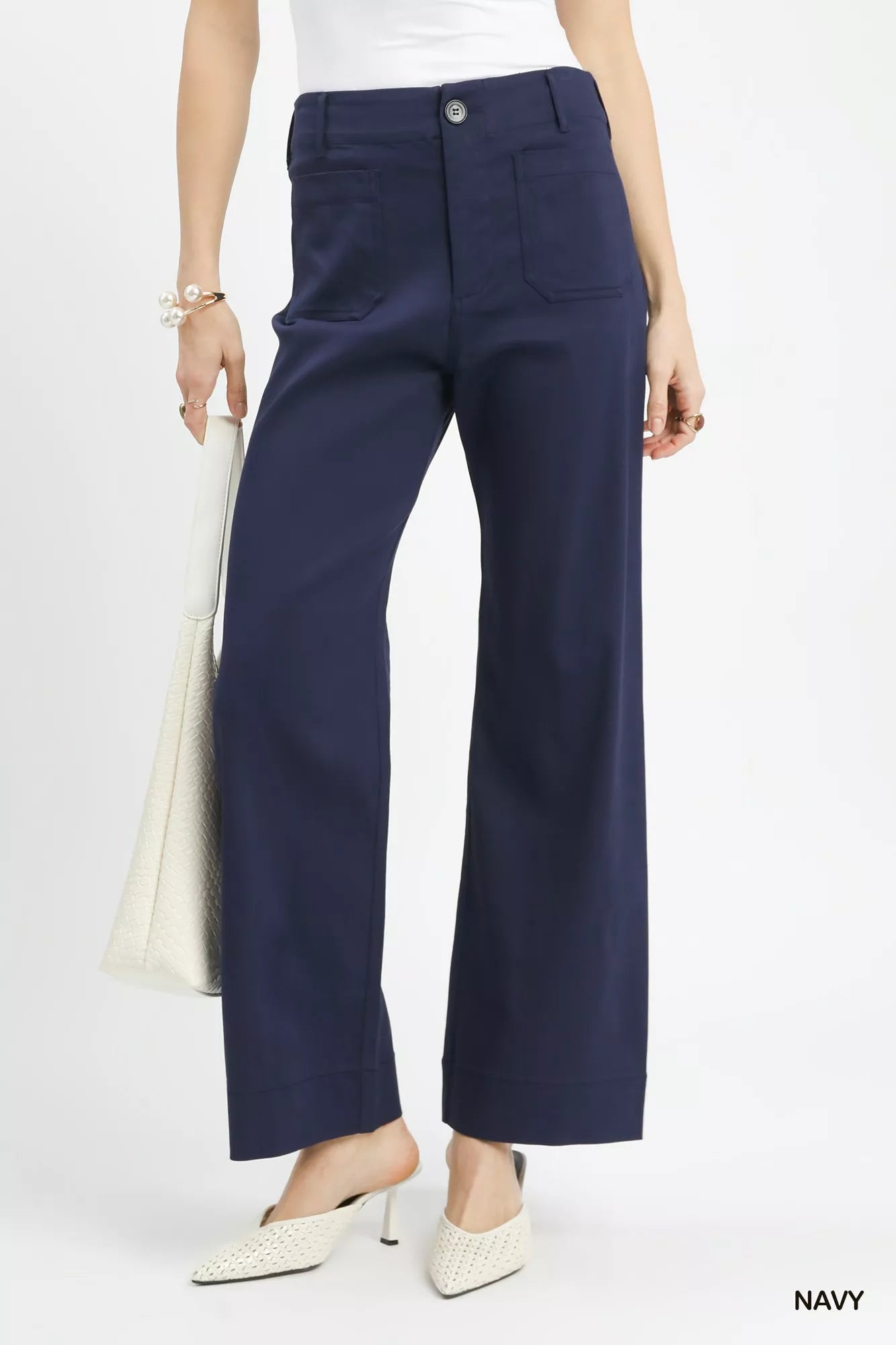 Umgee Button Stretched Pants - Tigbul's Variety Fashion Shop