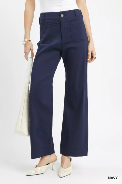 Umgee Button Stretched Pants - Tigbul's Variety Fashion Shop