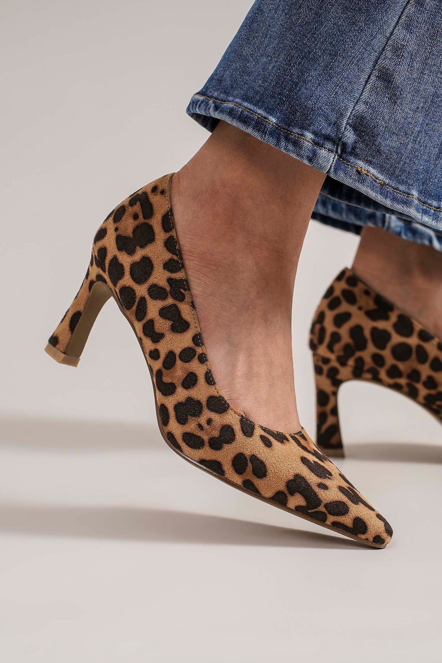 Brown Leopard Faux Suede Leopard Point Toe Pumps - Tigbul's Variety Fashion Shop