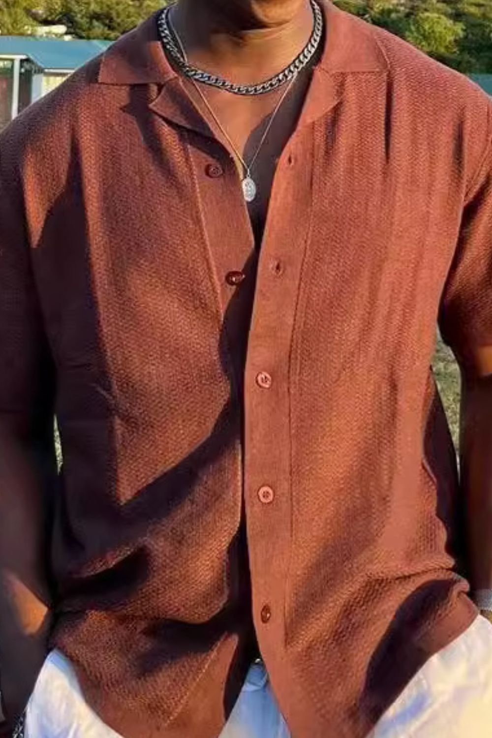 Men's Plus Size Button Down Short Sleeve Shirt - Tigbul's Variety Fashion Shop