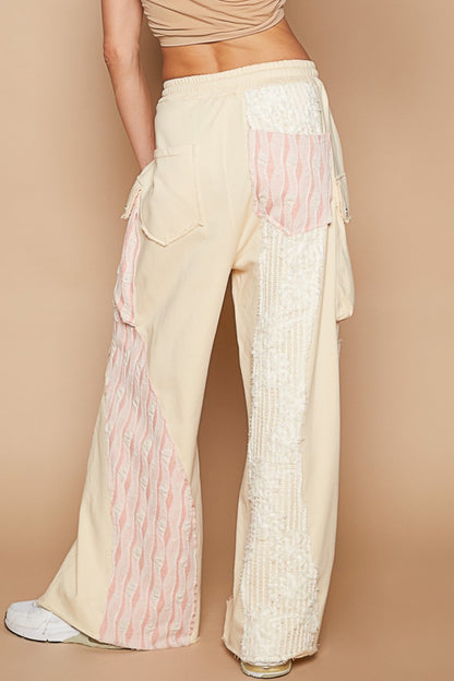 POL Crochet Contrast Drawstring Wide Leg Pants - Tigbul's Variety Fashion Shop