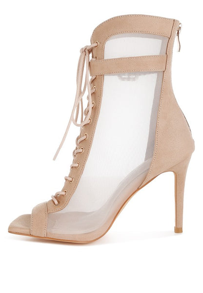 Cabernet Mesh & Microfiber Stiletto Boots - Tigbul's Variety Fashion Shop