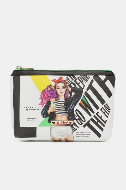 Nicole Lee USA Printed Large Cosmetic Pouch - Tigbul's Variety Fashion Shop