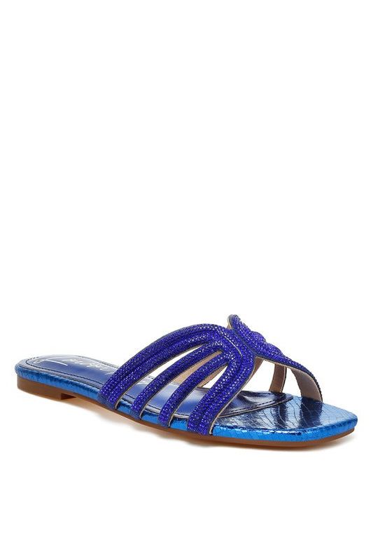 Dindy Rhinestone Cut Out Flats - Tigbul's Variety Fashion Shop