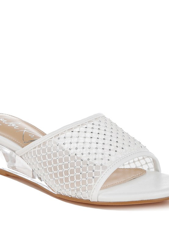 Tempra Mesh Clear Heel Wedge Sandals - Tigbul's Variety Fashion Shop