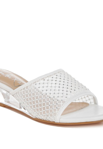 Tempra Mesh Clear Heel Wedge Sandals - Tigbul's Variety Fashion Shop