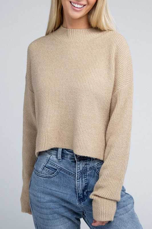 Mock Neck Pullover - Tigbul's Variety Fashion Shop