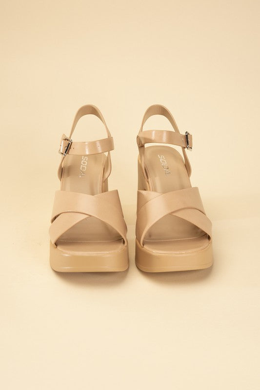 TOUCH-S Crisscross Sandal Heels - Tigbuls Variety Fashion