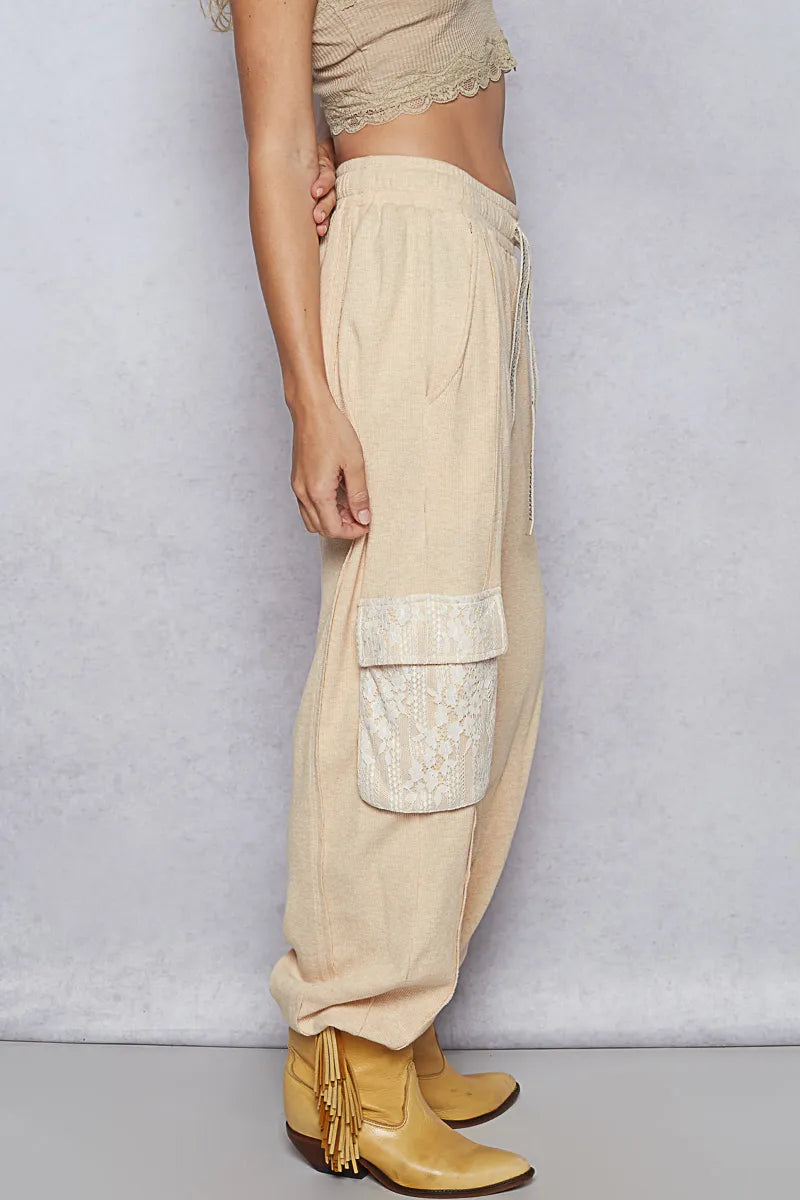 POL Drawstring Lace Pocket Patch Joggers - Tigbul's Variety Fashion Shop