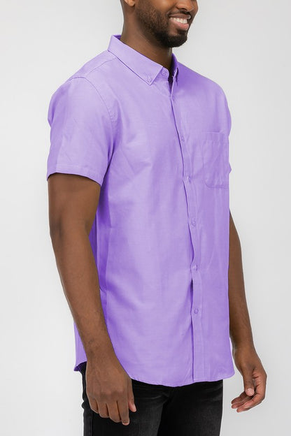 Men's Pastel Color Short Sleeve Button Down Shirts - Tigbuls Variety Fashion