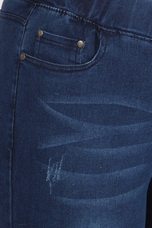 Plus Size High Waist Distressed Jeggings Pants - Tigbul's Variety Fashion Shop