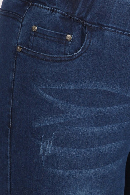 Plus Size High Waist Distressed Jeggings Pants - Tigbul's Variety Fashion Shop