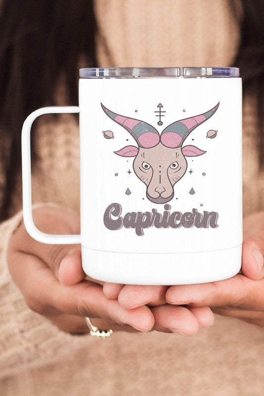 Capricorn Astrological Sign Travel Coffee Cup - Tigbul's Variety Fashion Shop