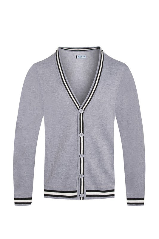 TWO STRIPE CARDIGAN - Tigbul's Variety Fashion Shop