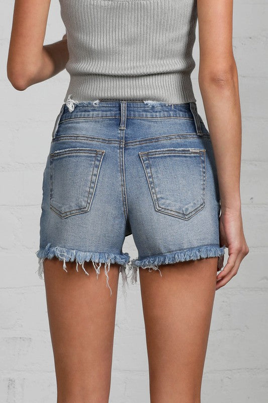 Juniors Mid Rise Distressed Shorts - Tigbul's Variety Fashion Shop