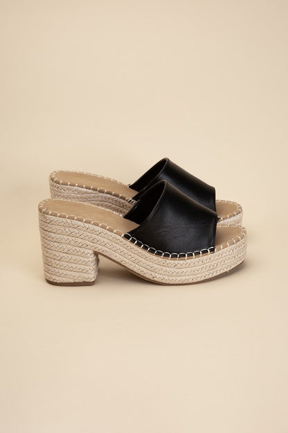 LOCK-1 Espadrille Mule Heels - Tigbuls Variety Fashion