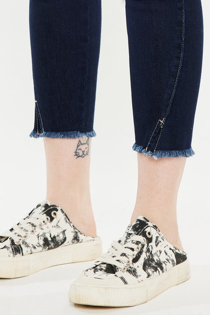 Plus Size High Rise Dark Wash Skinny Ankle Jeans - Tigbuls Variety Fashion