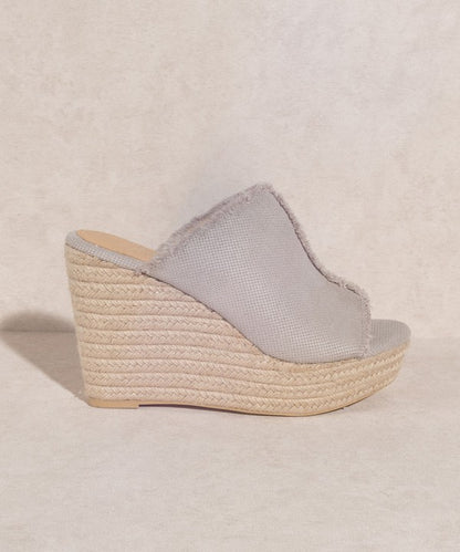 OASIS SOCIETY Bliss - Distressed Linen Wedge - Tigbuls Variety Fashion