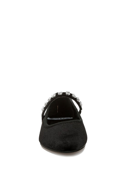 Aralia Velvet Mary Jane Ballerinas - Tigbul's Variety Fashion Shop