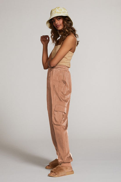 Textured satin cargo pants - Tigbul's Variety Fashion Shop