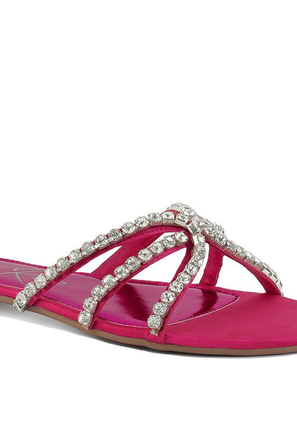 Mezzie Dimante Strap Flat Sandals - Tigbuls Variety Fashion