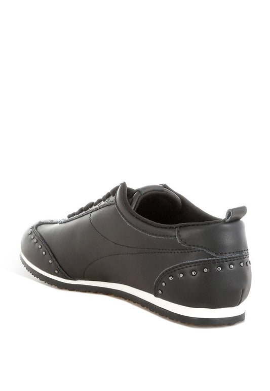 Odaya Studded Real Soft Leather Sneakers - Tigbul's Variety Fashion Shop