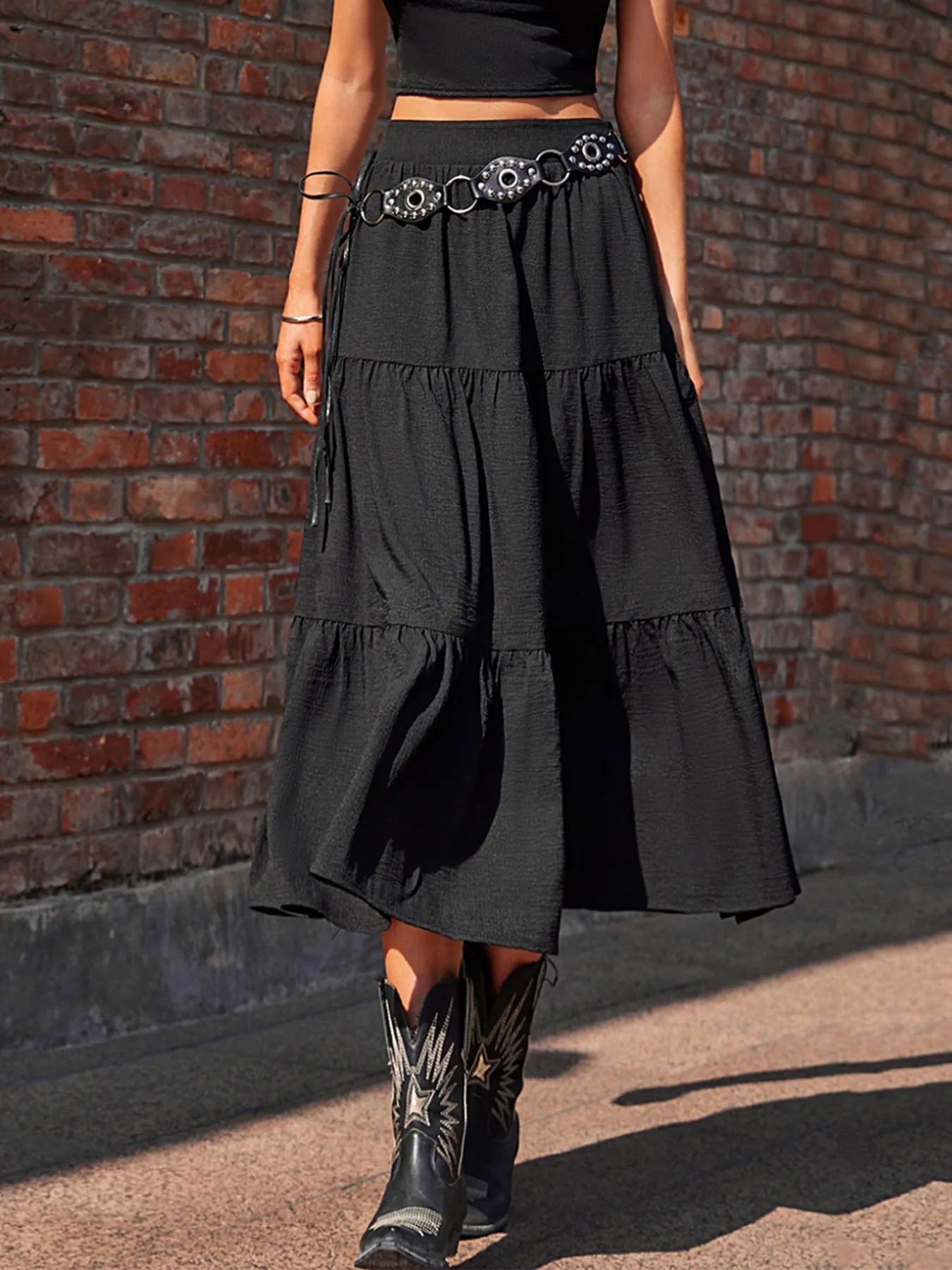 Tiered Midi Skirt - Tigbul's Variety Fashion Shop