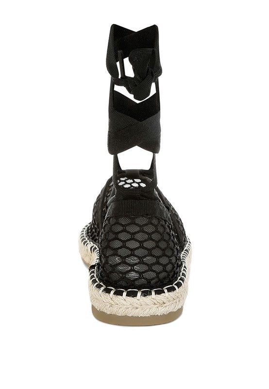 Sonara Mesh Flat Espadrille Sandals - Tigbul's Variety Fashion Shop