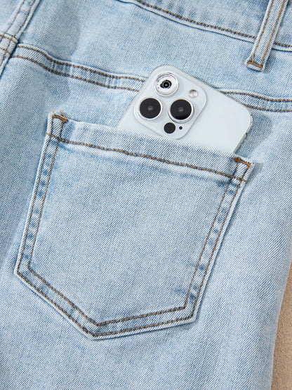High Rise Distressed Raw Hem Denim Shorts - Tigbul's Variety Fashion Shop