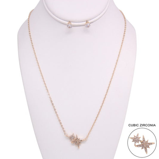 STAR NECKLACE EARRING SET - Tigbul's Variety Fashion Shop