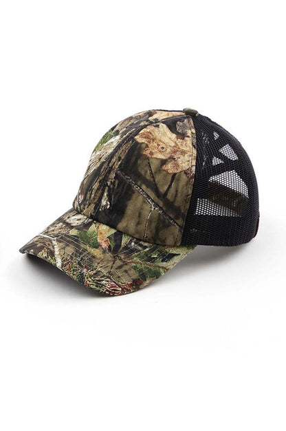 C.C Mossyoak Criss-Cross Pony Cap Hat - Tigbul's Variety Fashion Shop