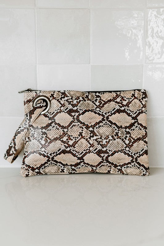 Oversized Clutch With Wristlet - Tigbul's Variety Fashion Shop