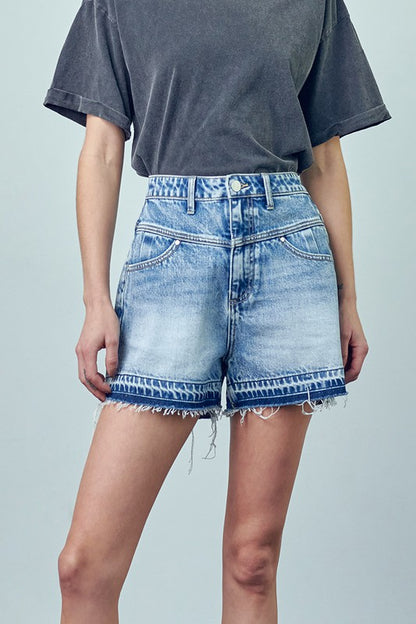 Super High Rise Released Hem Denim Shorts - Tigbuls Variety Fashion