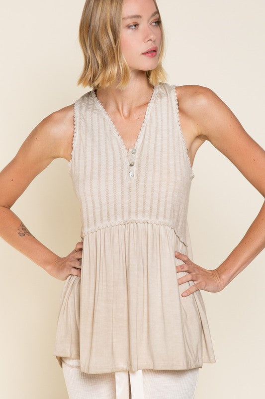 Simple But Unique Babydoll Knit Tank Top - Tigbul's Variety Fashion Shop
