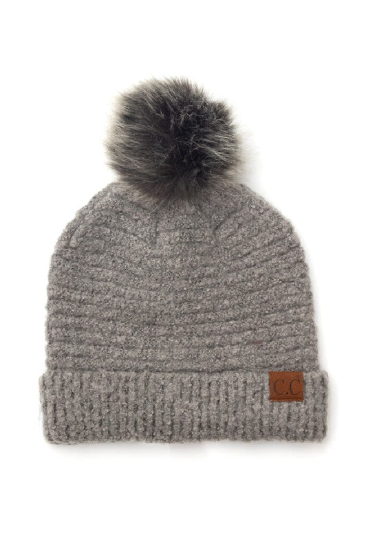 Ultra Soft Fur Pom Beanie - Tigbul's Variety Fashion Shop