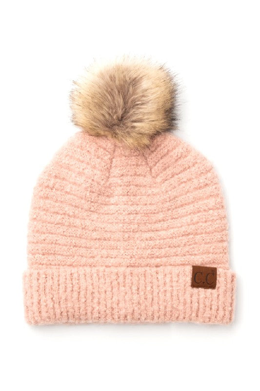 Ultra Soft Fur Pom Beanie - Tigbul's Variety Fashion Shop