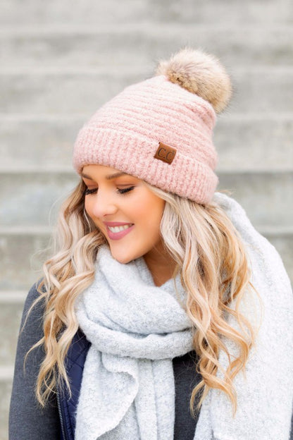 Ultra Soft Fur Pom Beanie - Tigbul's Variety Fashion Shop