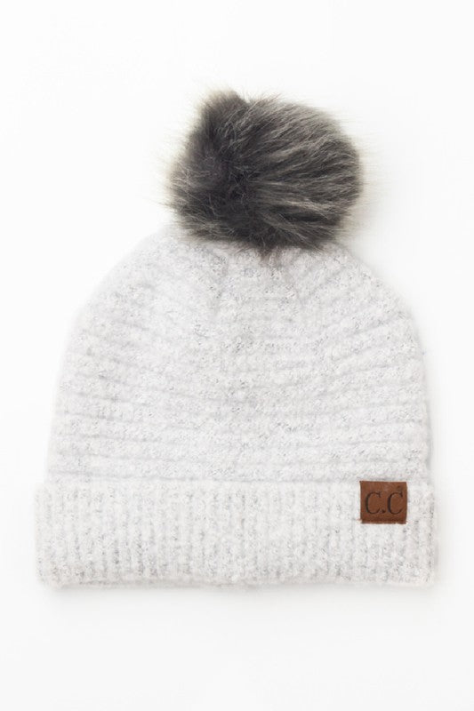 Ultra Soft Fur Pom Beanie - Tigbul's Variety Fashion Shop