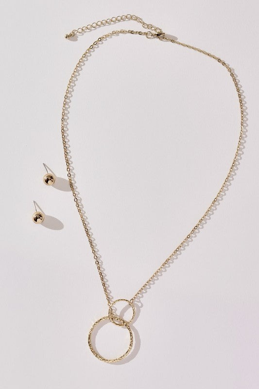 DOUBLE CIRCLE NECKLACE - Tigbul's Variety Fashion Shop