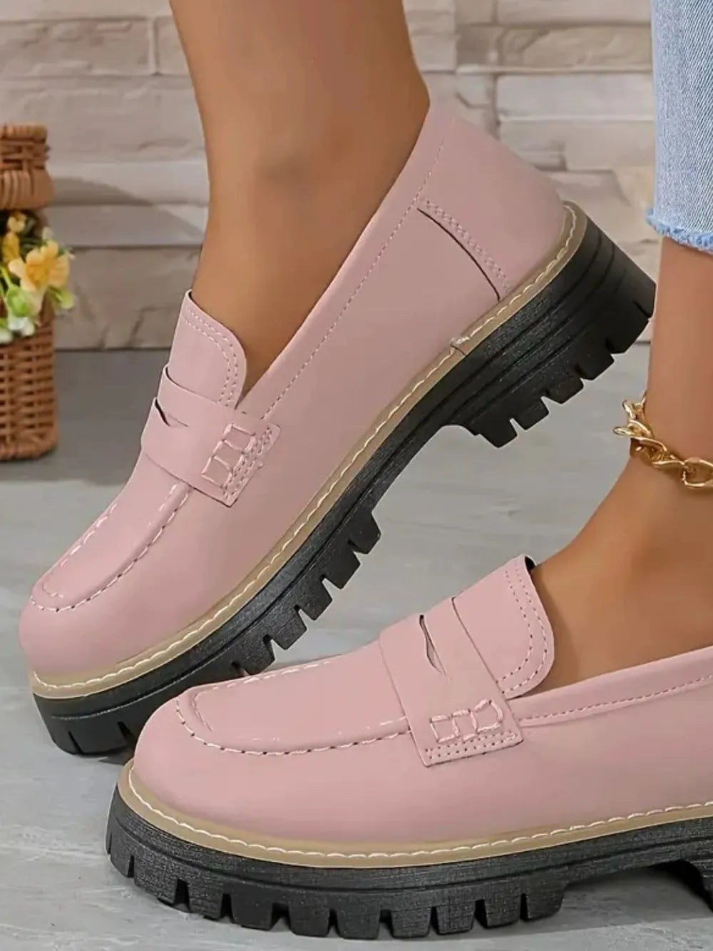 Round Toe Platform Loafers - Tigbul's Variety Fashion Shop